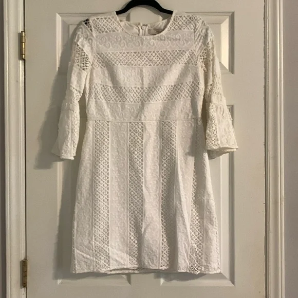 cute little white dress Noa White Cotton Dress, Smocked with Hand Embroidery
